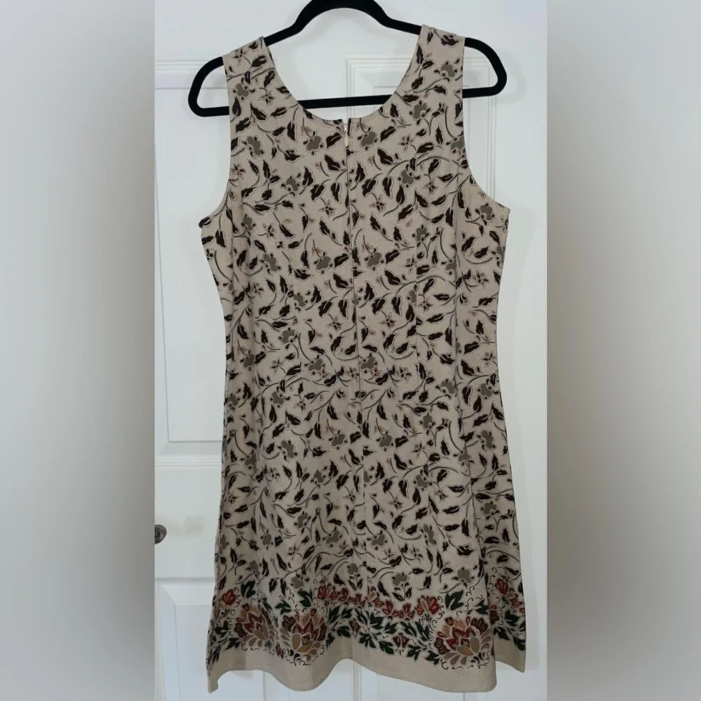 Woolrich Beige Floral Sleevless Mini Dress - Picture 3 of 5